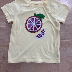 Yellow Kids Shirt with Fruit Design